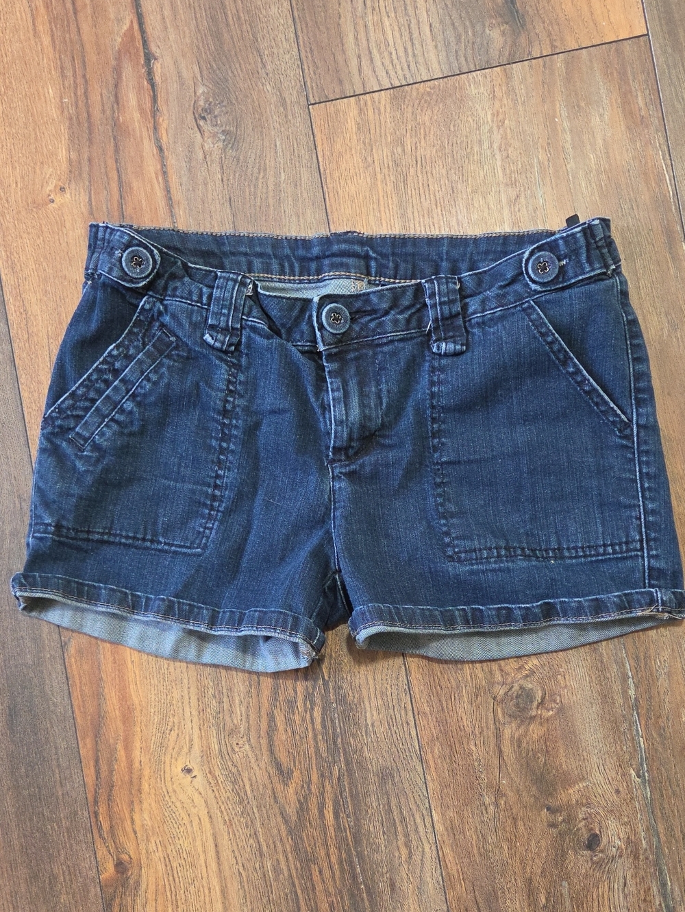 Buffalo David Bitton Dark Blue Denim Roll-Hem Shorts